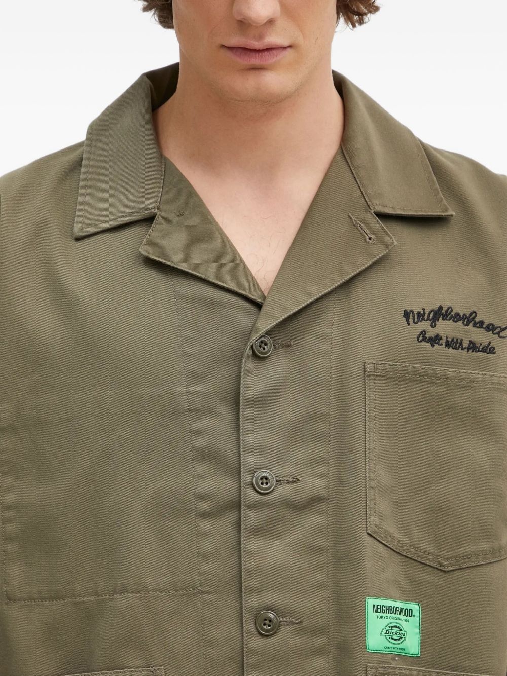embroidered-logo patch-pocket jacket - 5