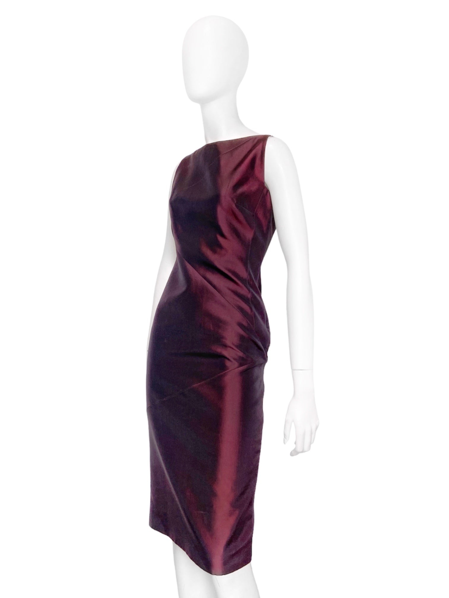 Gucci Spring 1998 Tom Ford Red Satin Pencil Dress 38 - 3
