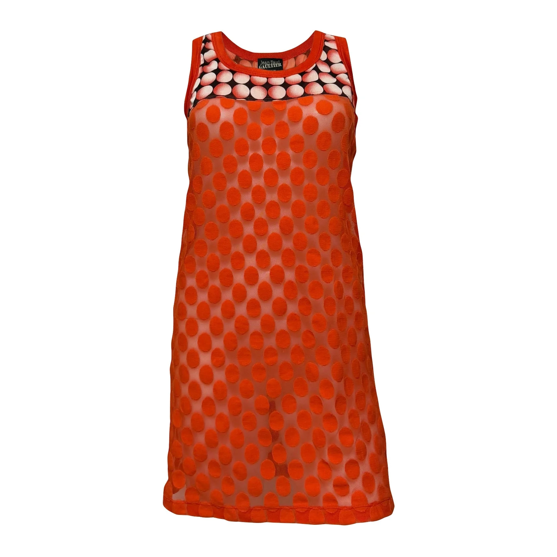 JEAN PAUL GAULTIER Polka Dot Sheer Mesh Mini Dress - 1