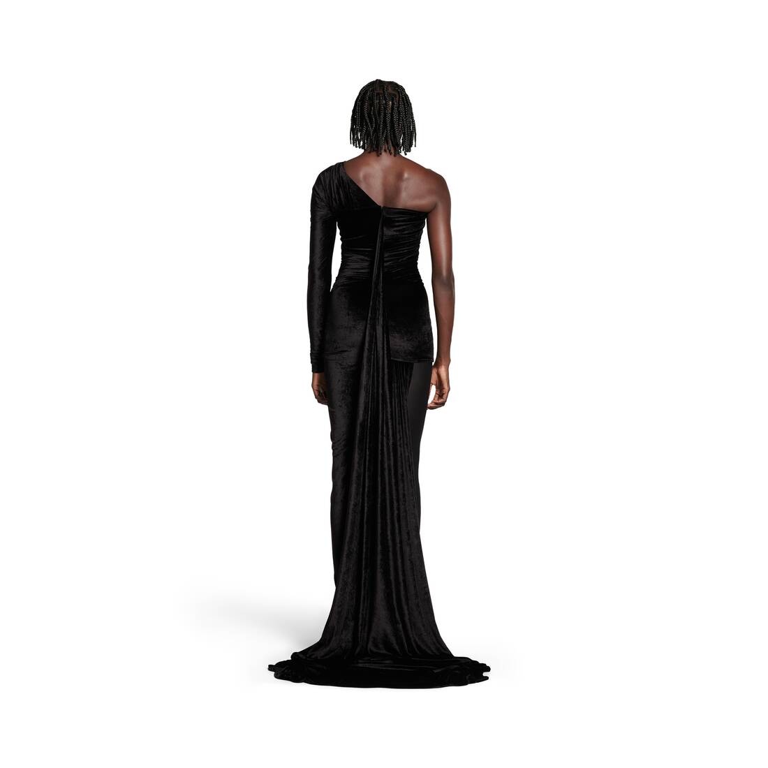 Women's Asymmetric Dress in Black - 4