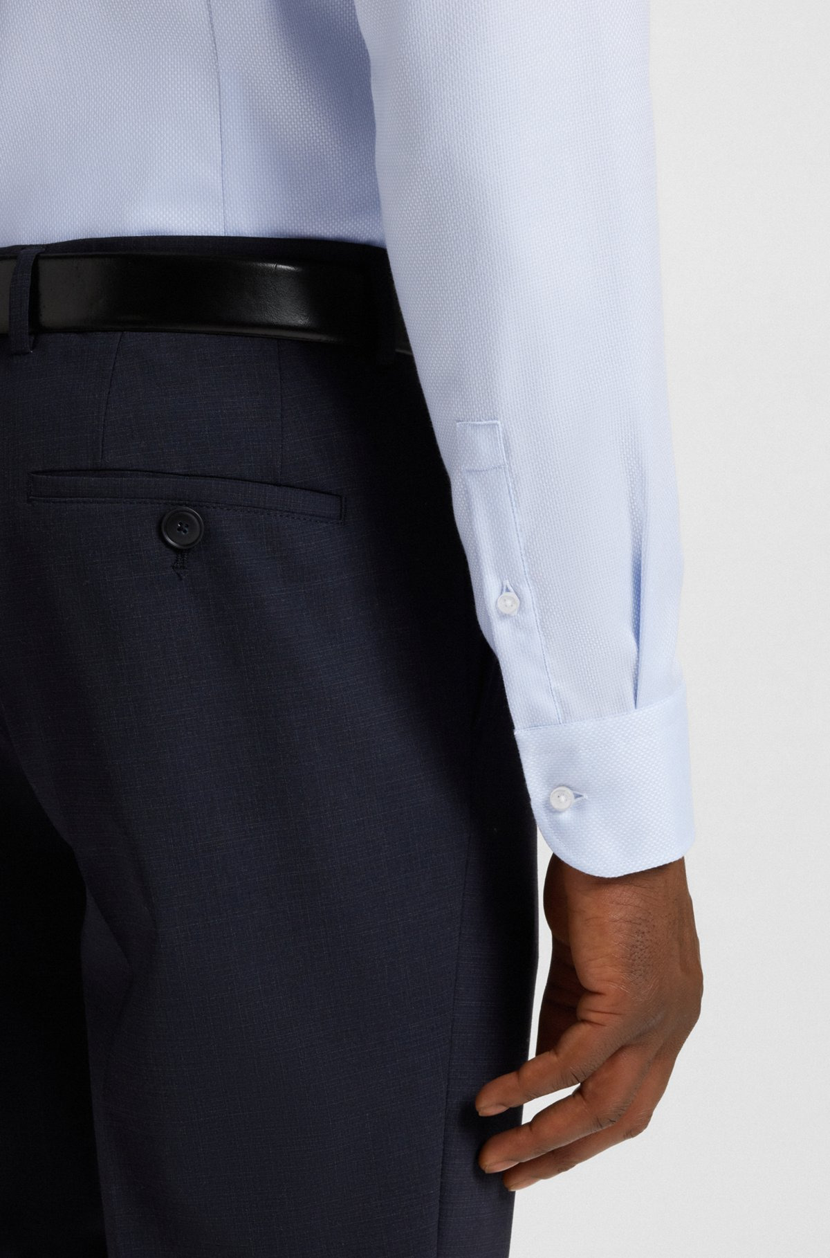 SLIM-FIT SHIRT IN STRUCTURED COTTON - 6