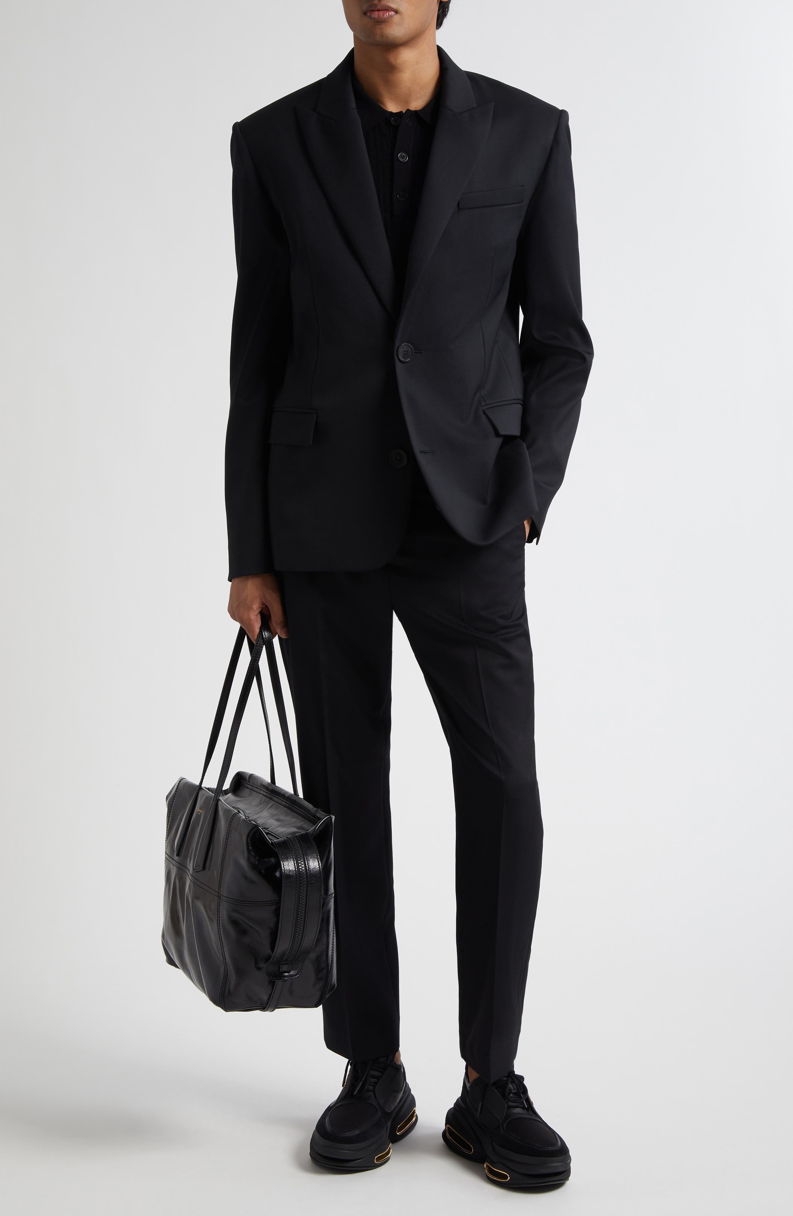 Balmain Wool Blazer in 0Pa Black at Nordstrom - 2