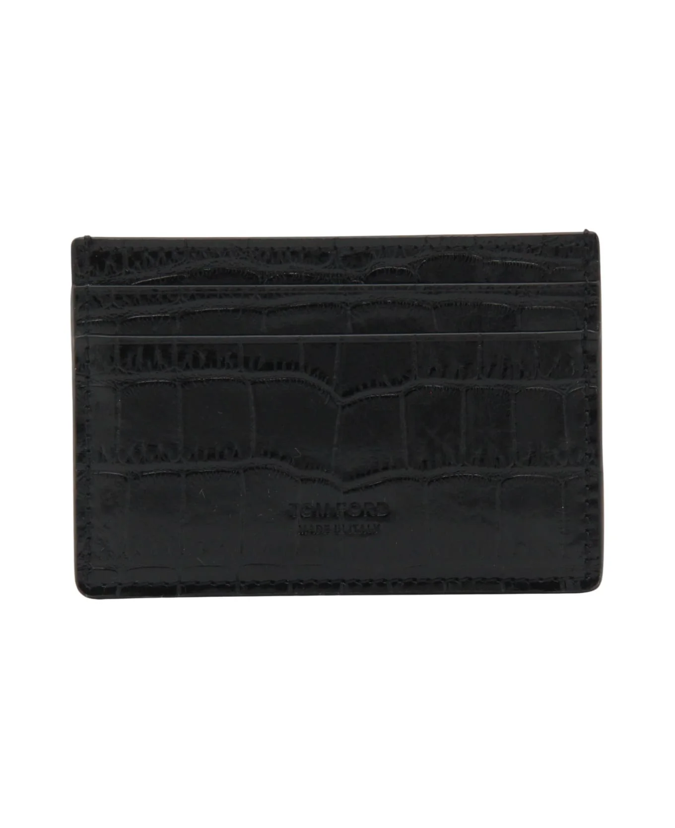 Black Leather Card Holder - 1