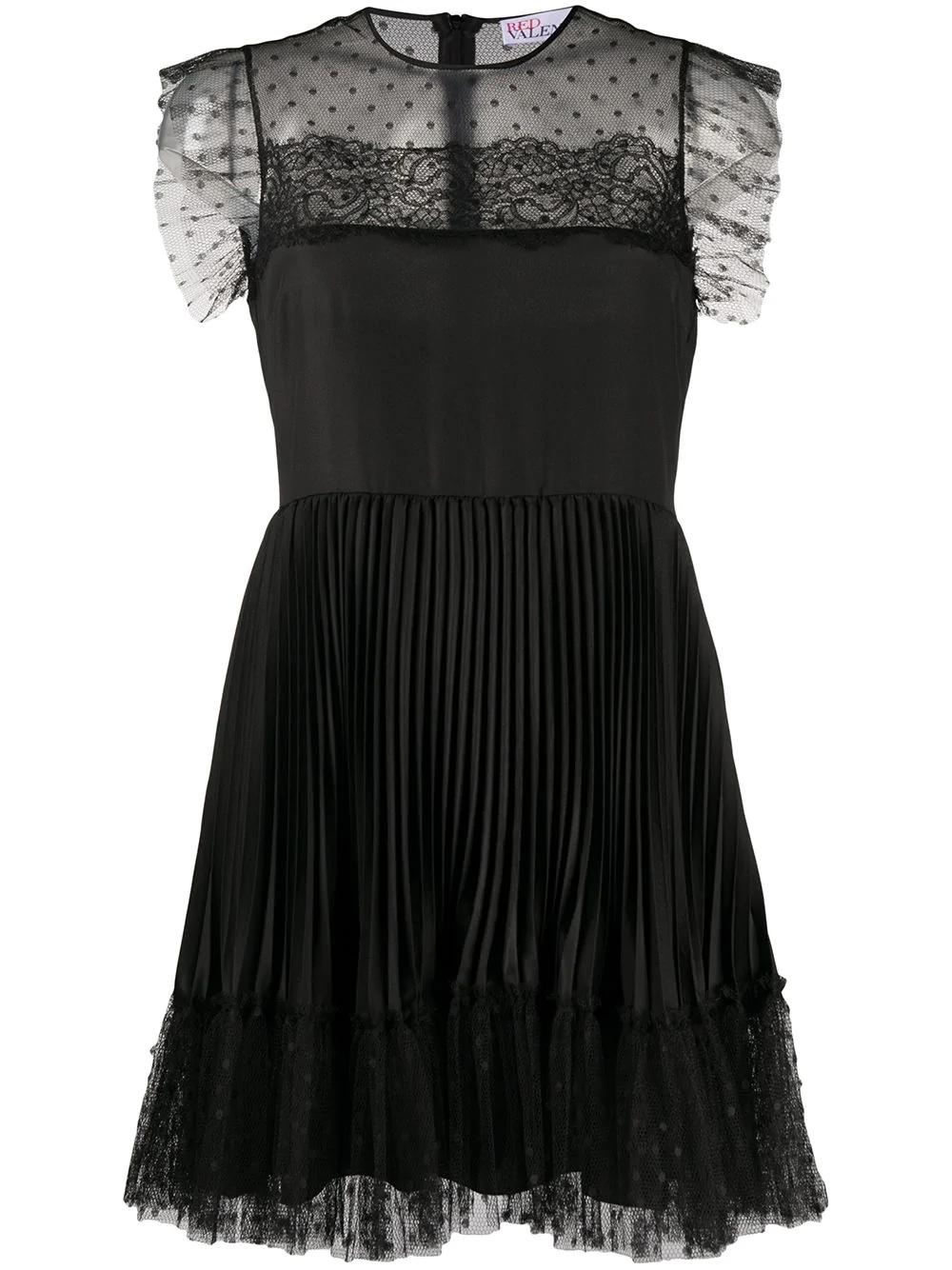 point d'esprit pleated dress - 1