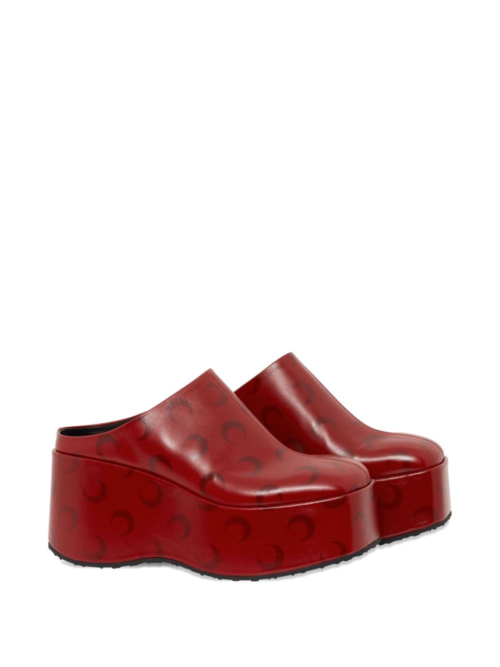 Moon-airbrushed platform mules - 2