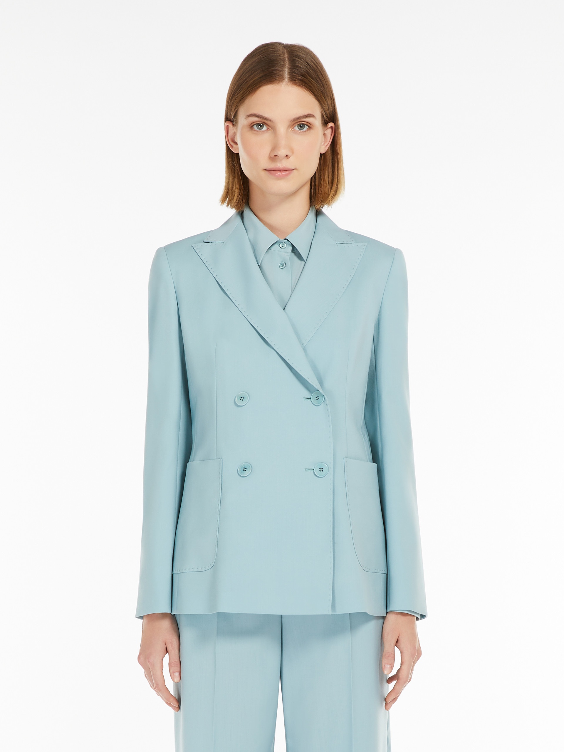 NERVOSO Double-breasted blazer in stretch wool canvas - 3