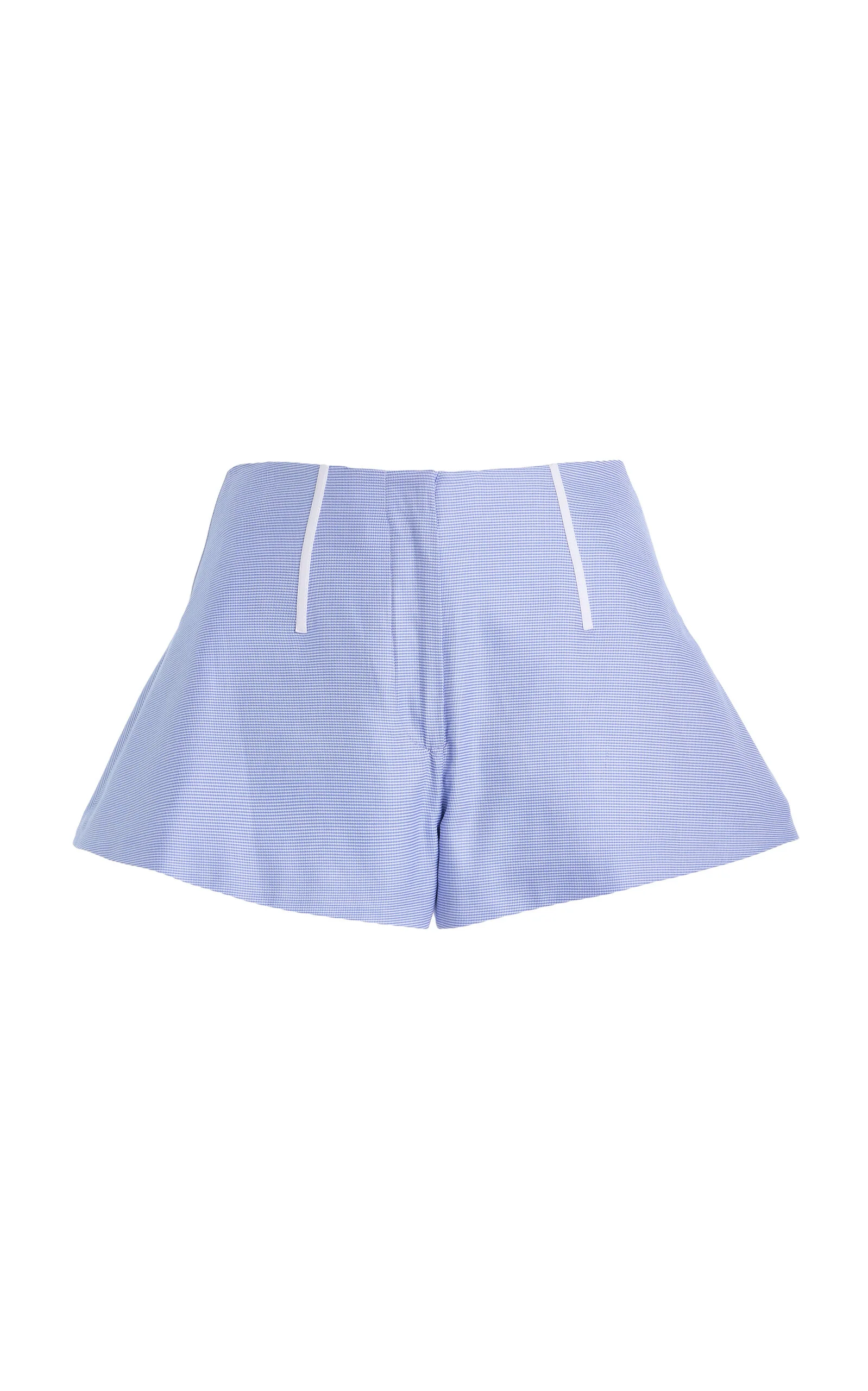 The Cricket Boning-Detailed Cotton Mini Shorts light blue - 1