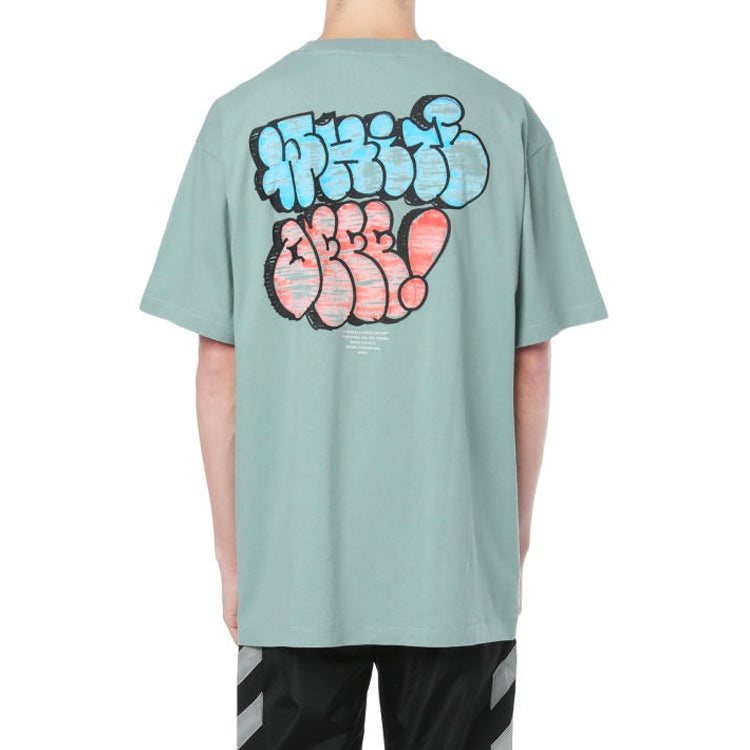Off-White Logo T-Shirt 'Green' OMAA038R21JER0075041 - 3