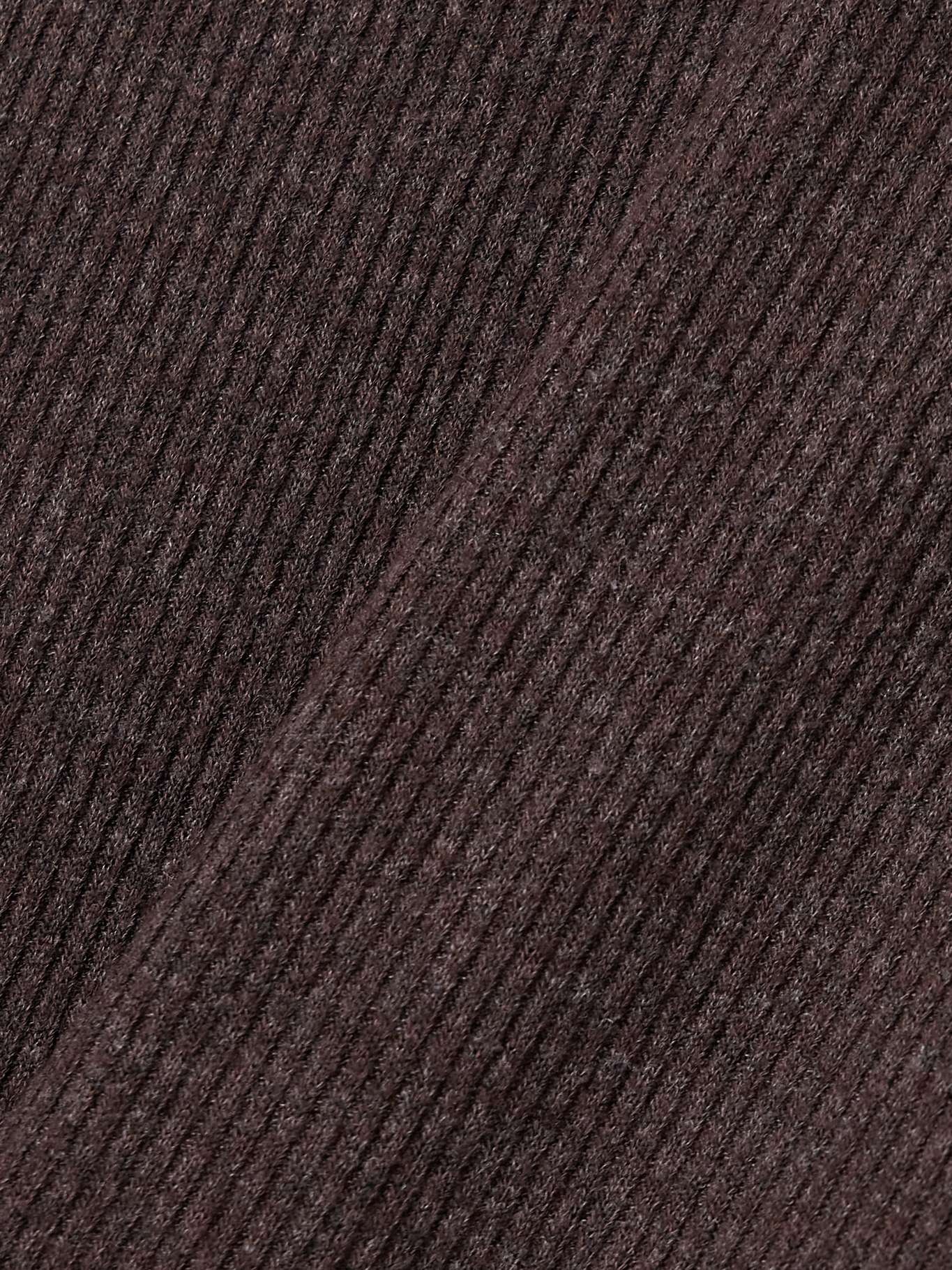 Delphi ribbed jersey top Dark brown - 4