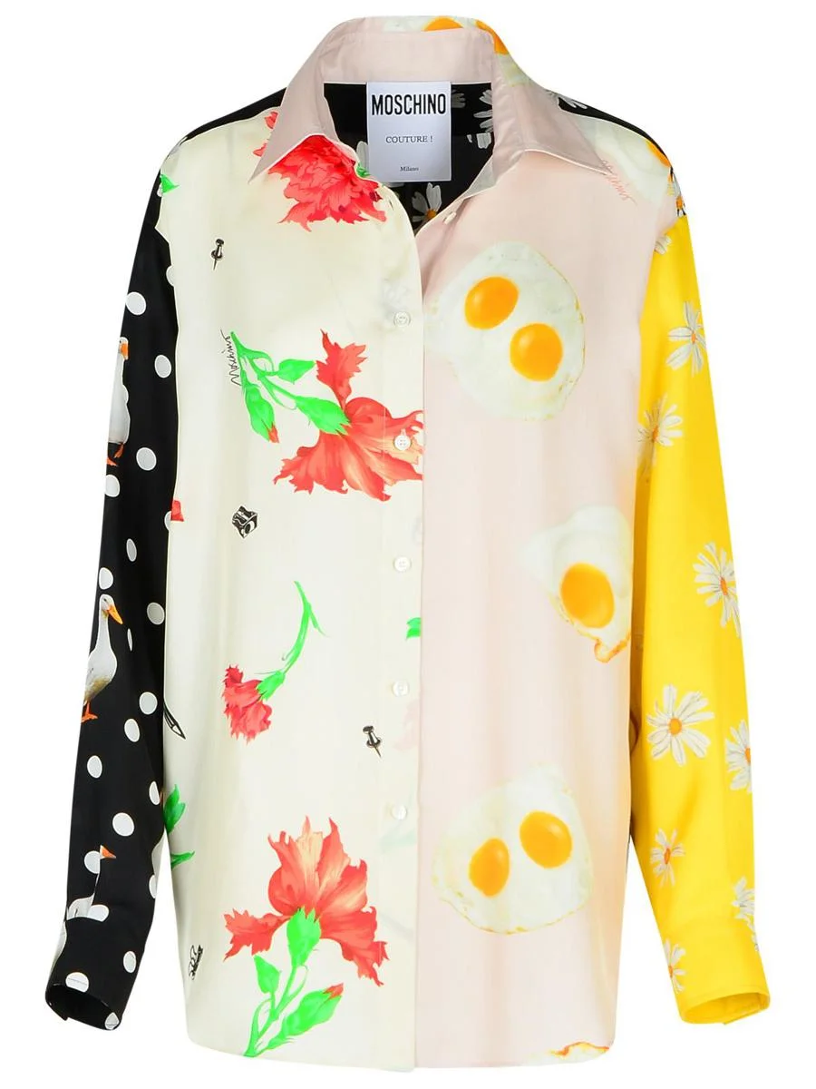 Moschino 'Patchwork' Multicolor Silk Shirt - 1