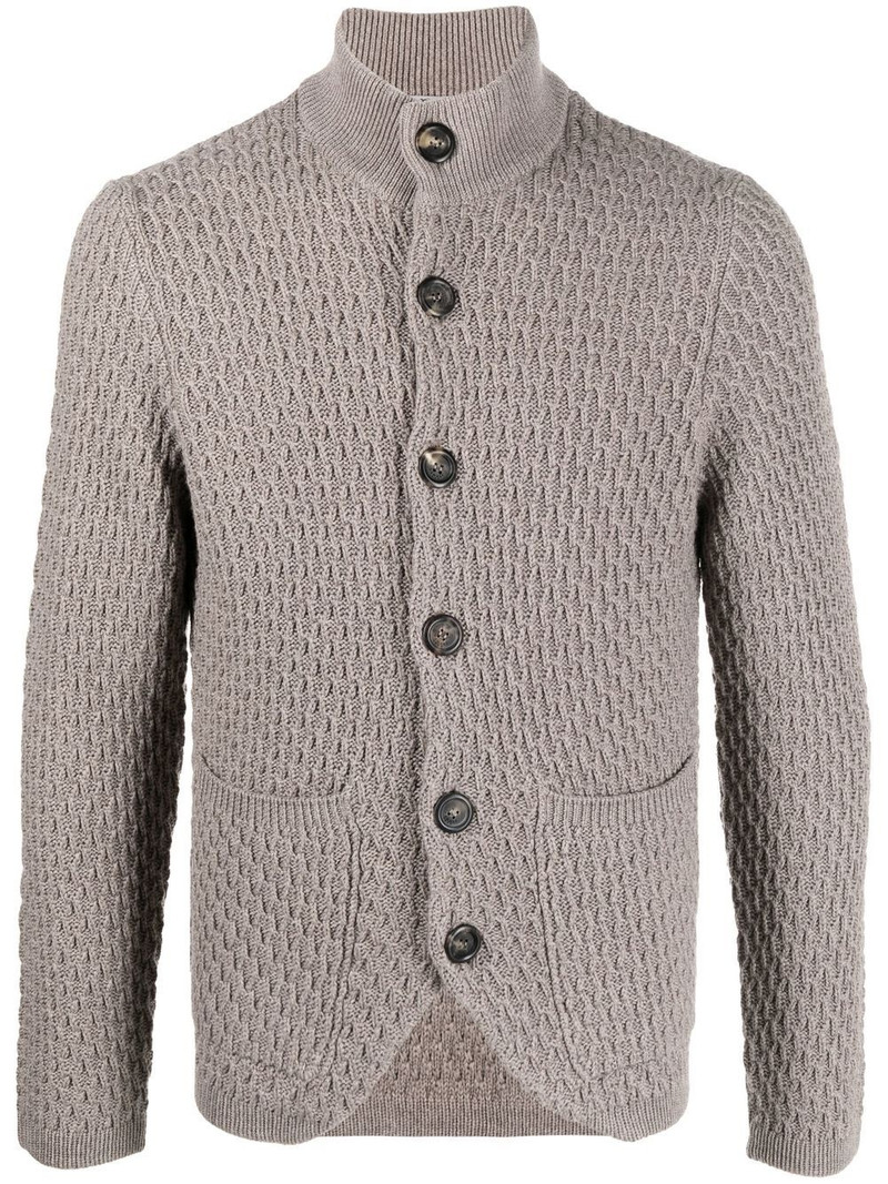 textured-knit merino wool cardigan 1