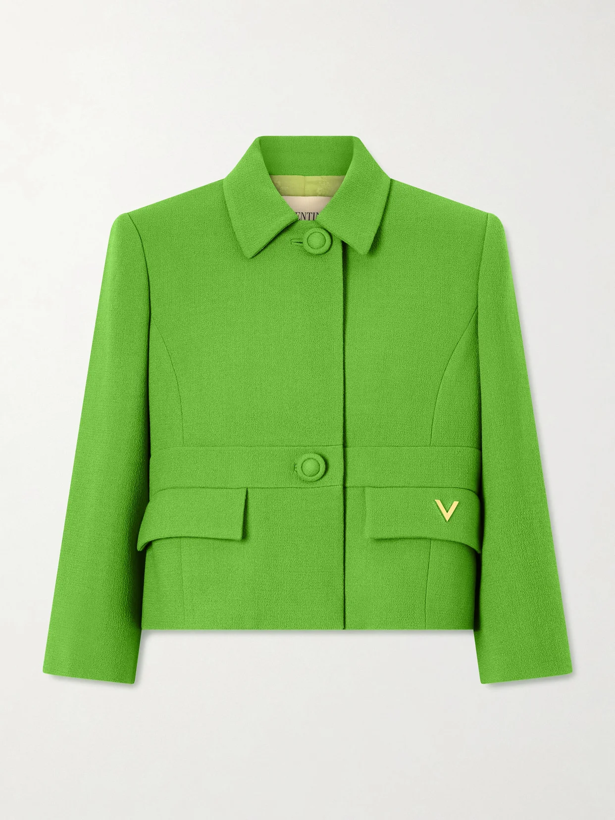 Cropped Wool-crepe Jacket - 1