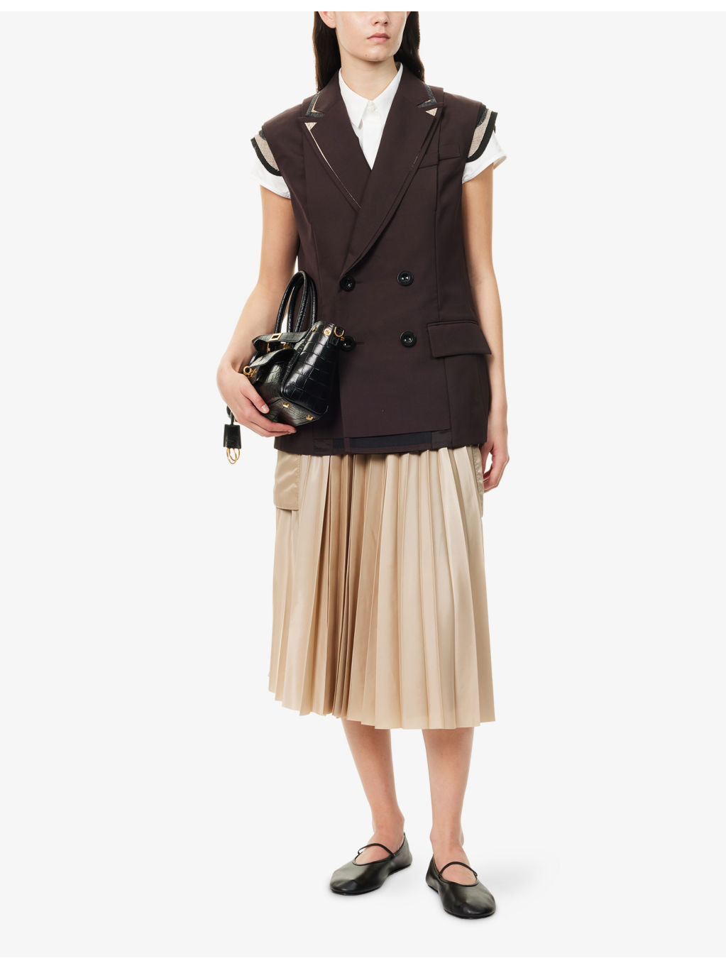 Double-Breasted Relaxed-Fit Woven Vest - 2