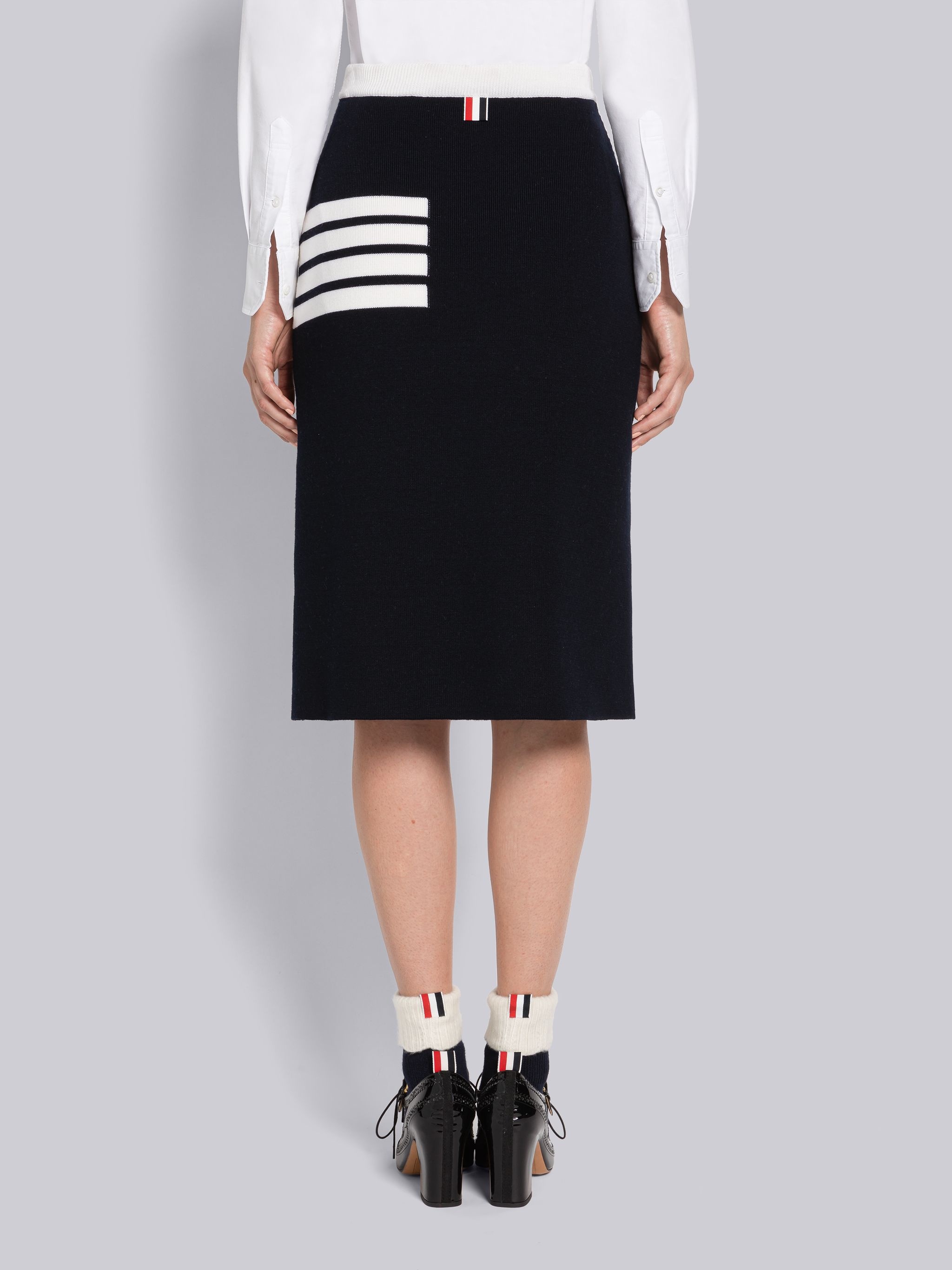 Double Face Merino 4-Bar A-line Skirt - 3