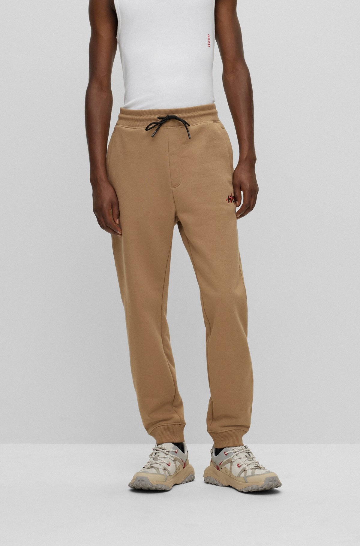 MONOGRAM-PRINT TRACKSUIT BOTTOMS WITH STRIPED TAPE - 2