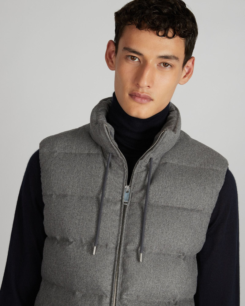 Wool and cashmere flannel padded gilet 4