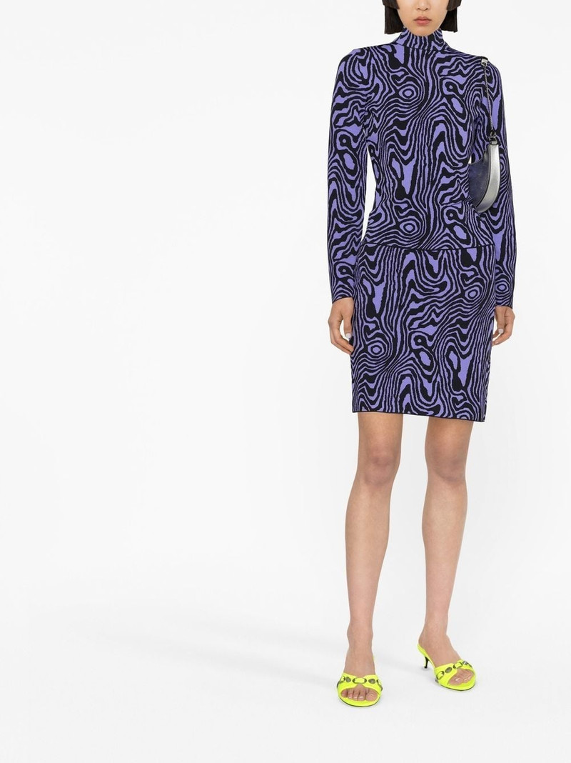 Moschino graphic-pattern knitted mini skirt outlook