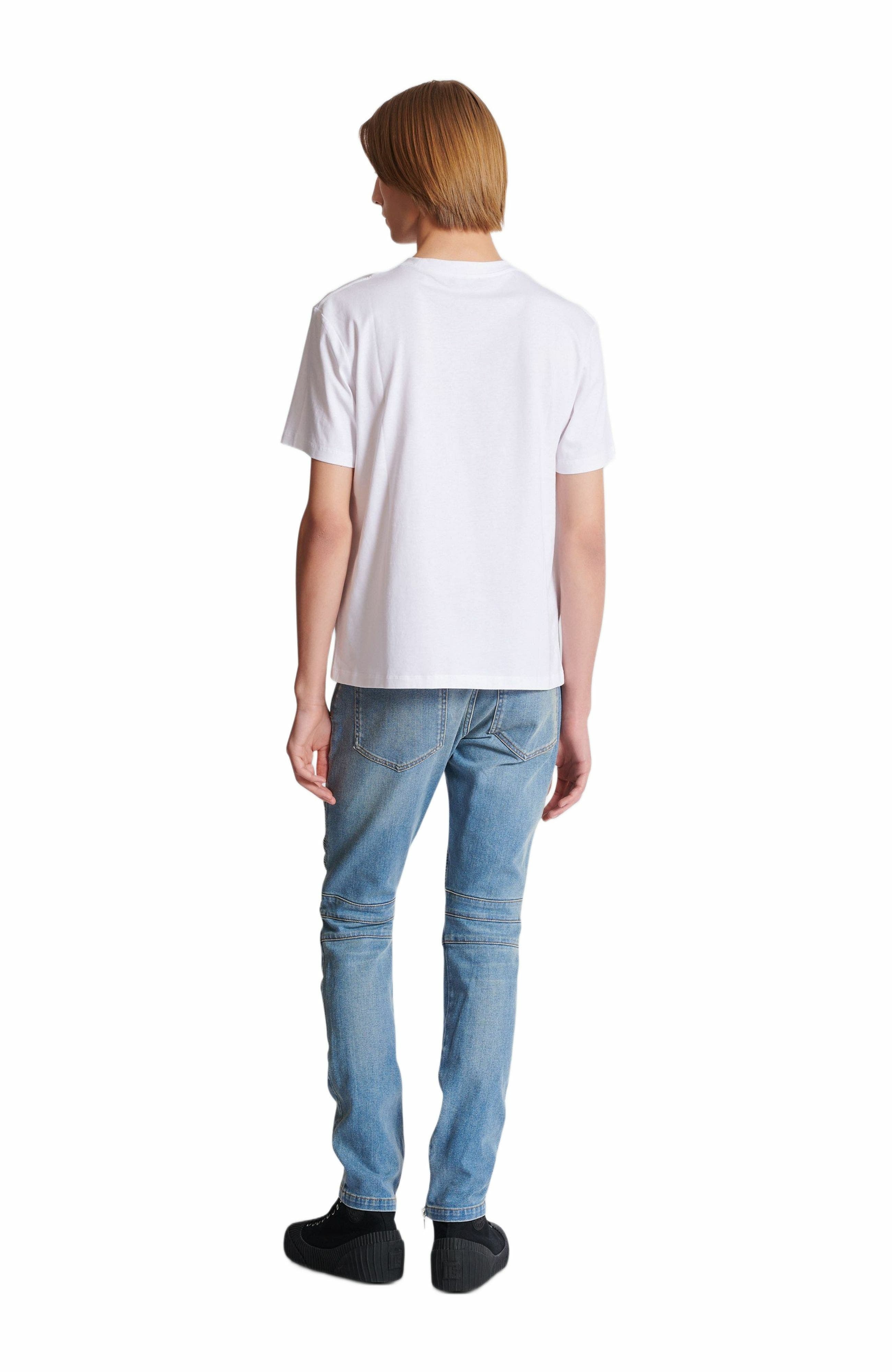 Small Balmain Stamp printed T-shirt in White at Nordstrom - 4