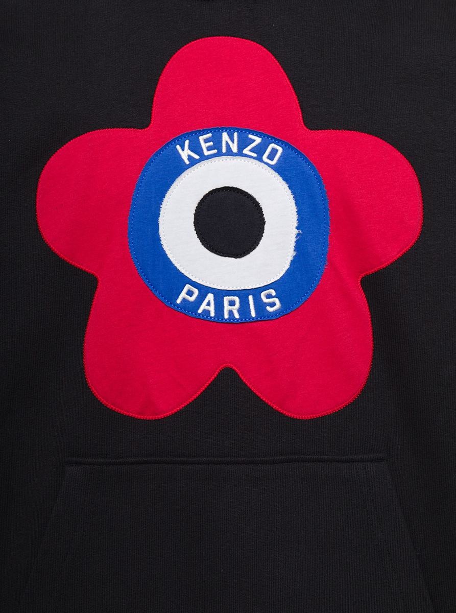 KENZO KENZO OVERSIZED BLACK SWEATSHIRT WITH TARGET PRINT IN