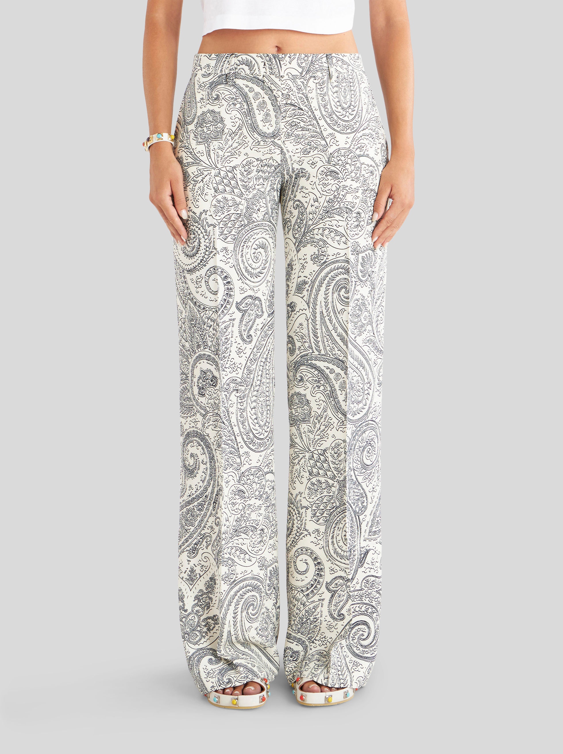 PAISLEY PALAZZO TROUSERS - 2