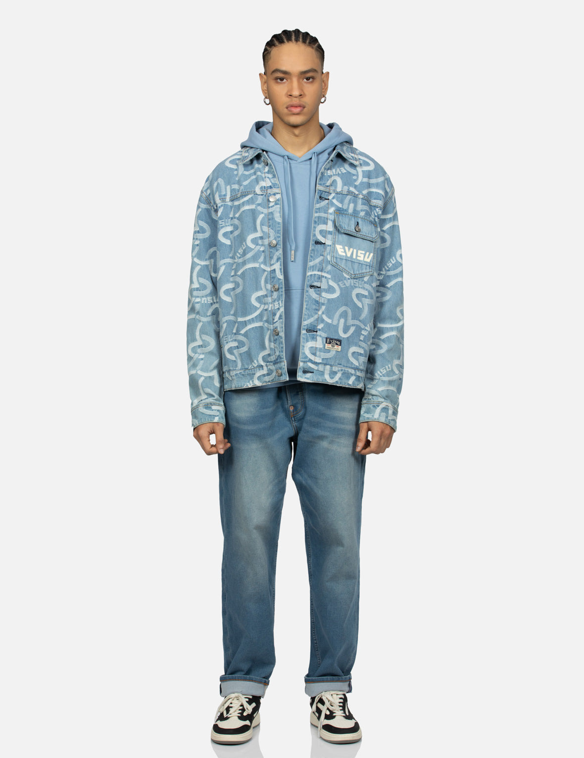ALLOVER SEAGULL JACQUARD RELAX FIT DENIM JACKET - 5