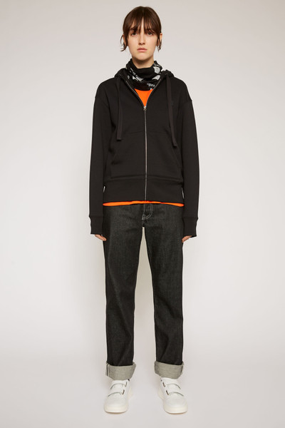 Acne Studios Classic fit hooded zip-up sweatshirt black outlook