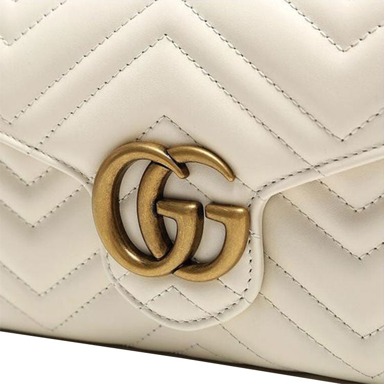 (WMNS) Gucci Marmont Series Single Shoulder Bag mini White 474575-DTD1T-9022 - 4