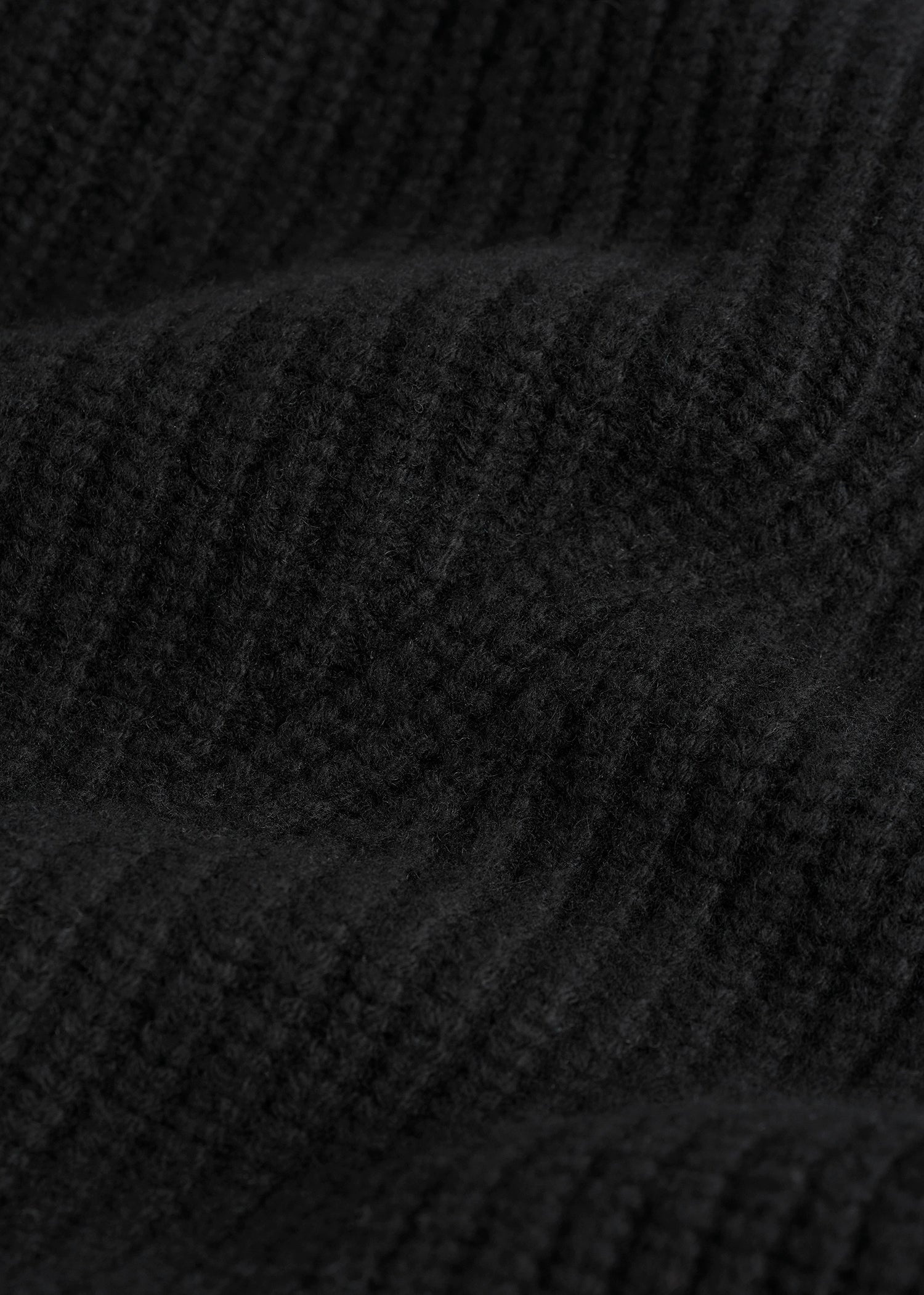 Ribbed wool hoodie bib black - 6