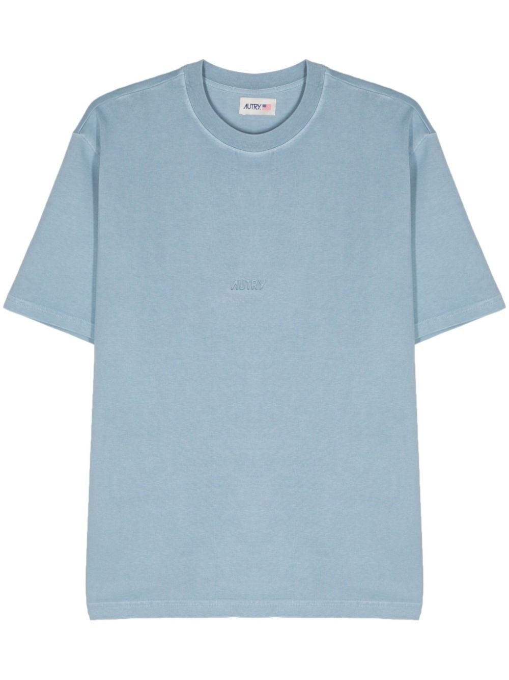 logo-debossed cotton T-shirt - 1