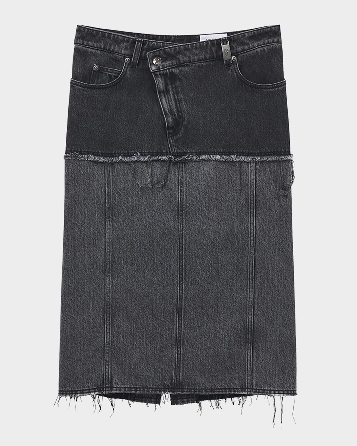 Hybrid Denim Midi Skirt - 1