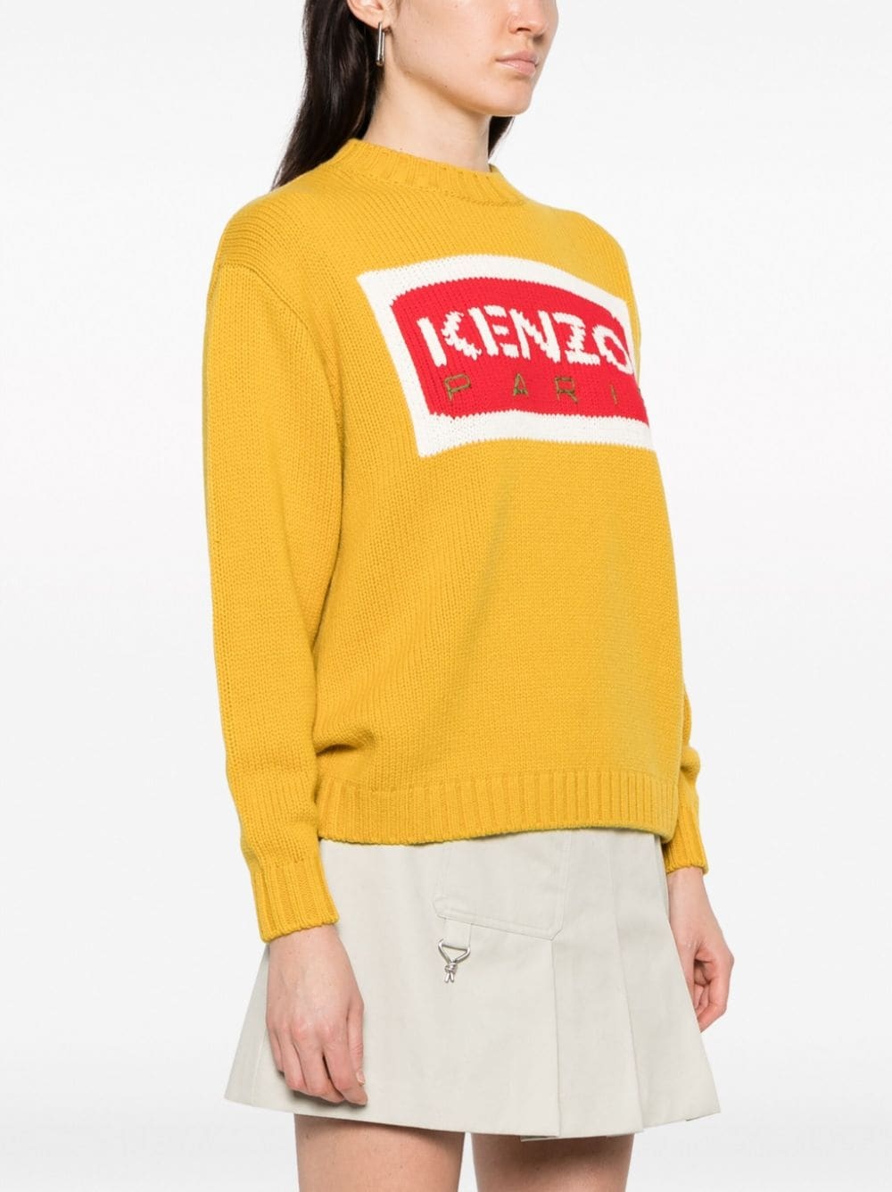intarsia-knit logo jumper - 3