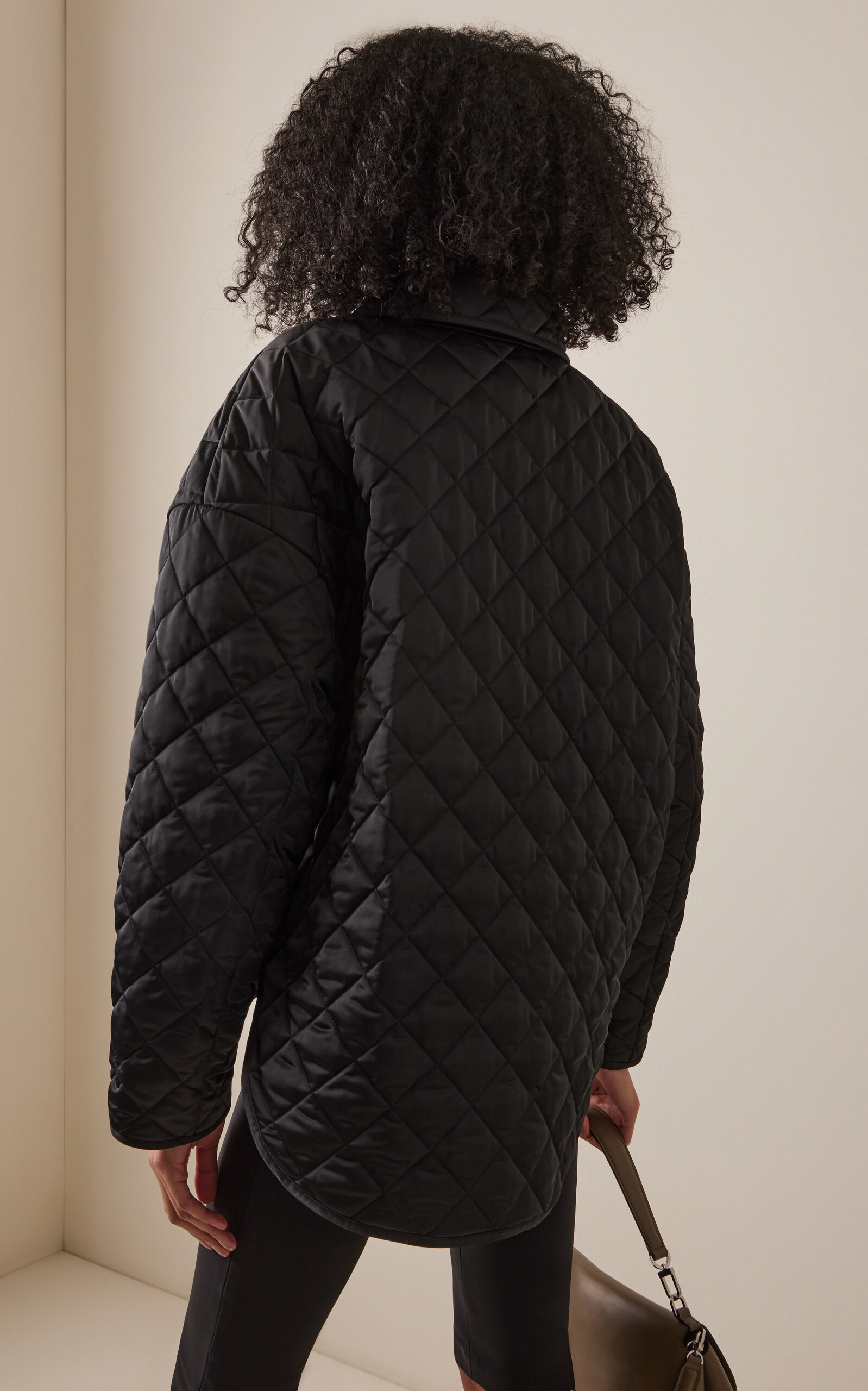 Collared Quilted Jacket black - 4