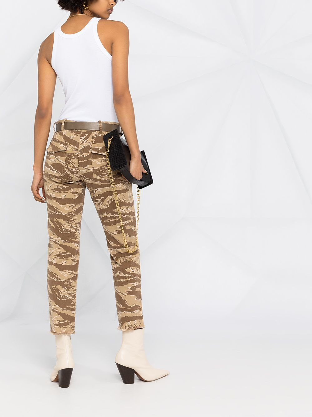 camouflage print cropped trousers - 6