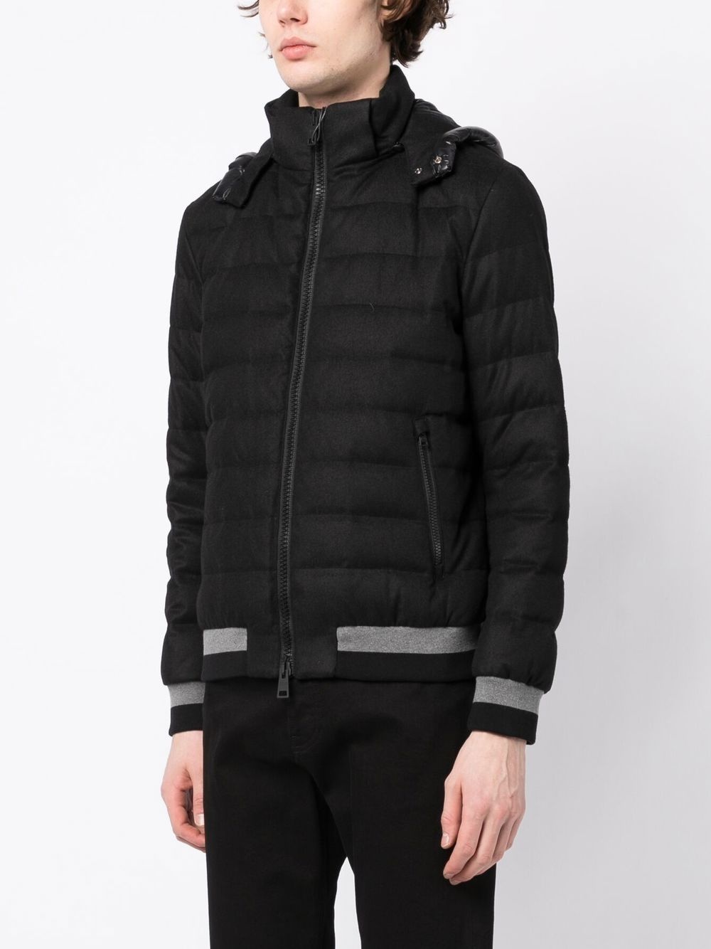 quilted-finish padded jacket - 3