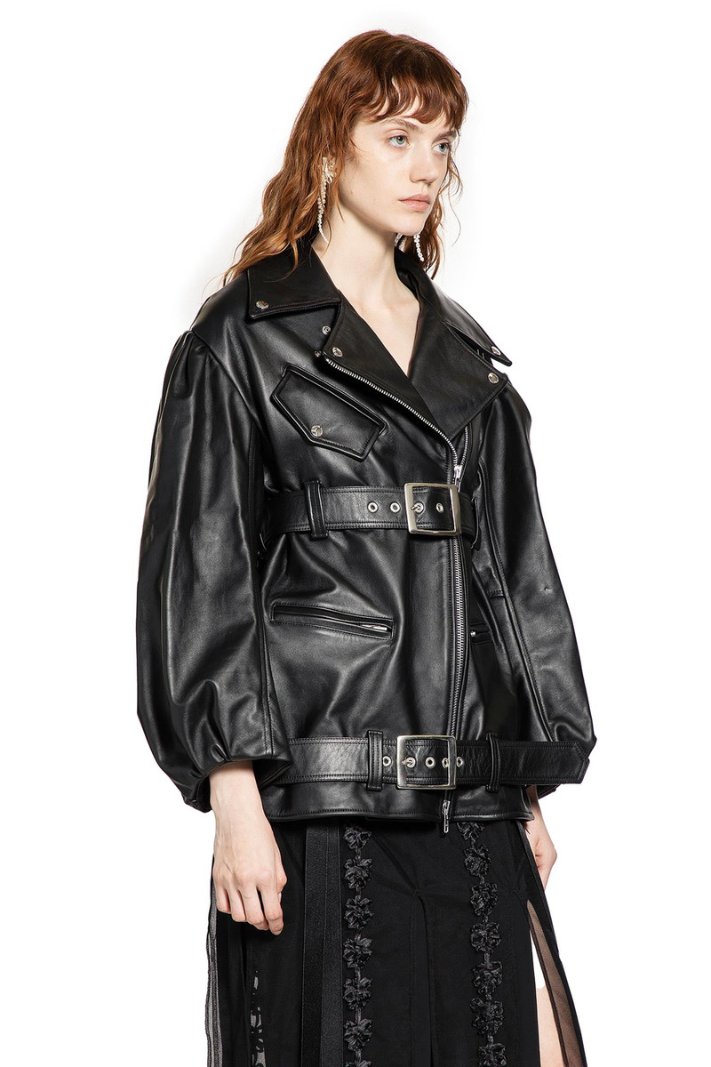 Simone Rocha Puff Sleeve Multi Belt Biker Jacket outlook