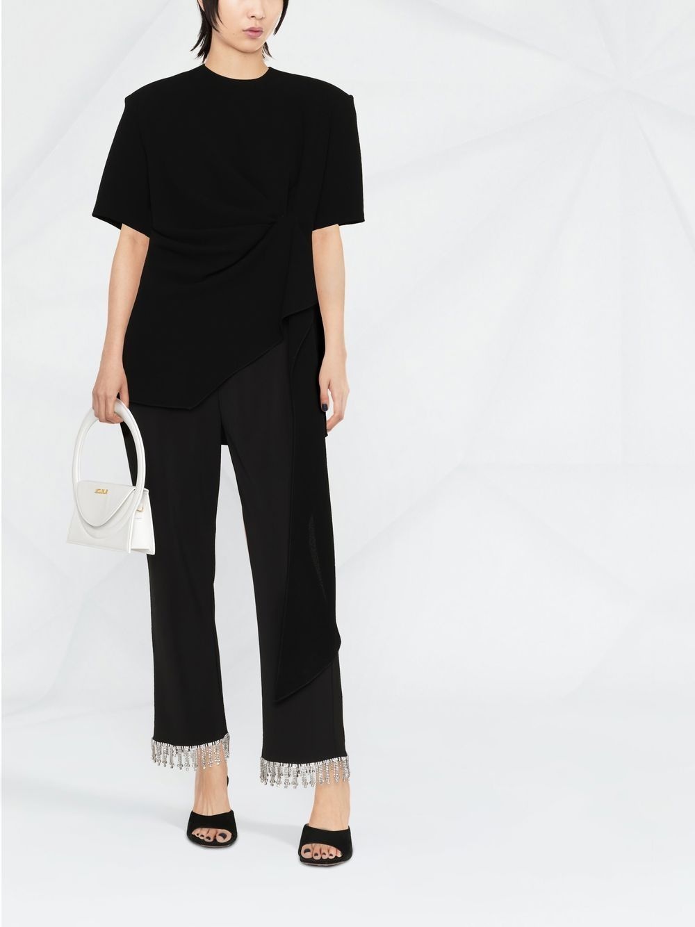 draped flared-hem T-shirt - 2