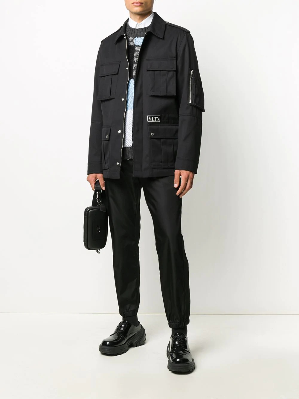 VLTN-patch shirt jacket - 2