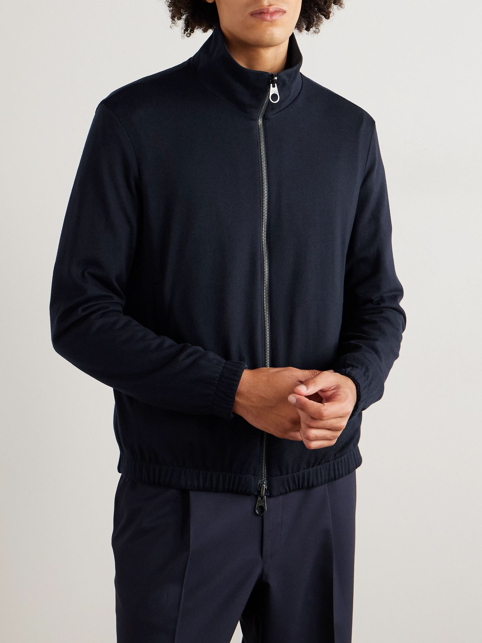 Reversible Windmate® Storm System® Nylon and Cashmere Blouson Jacket Navy - 6