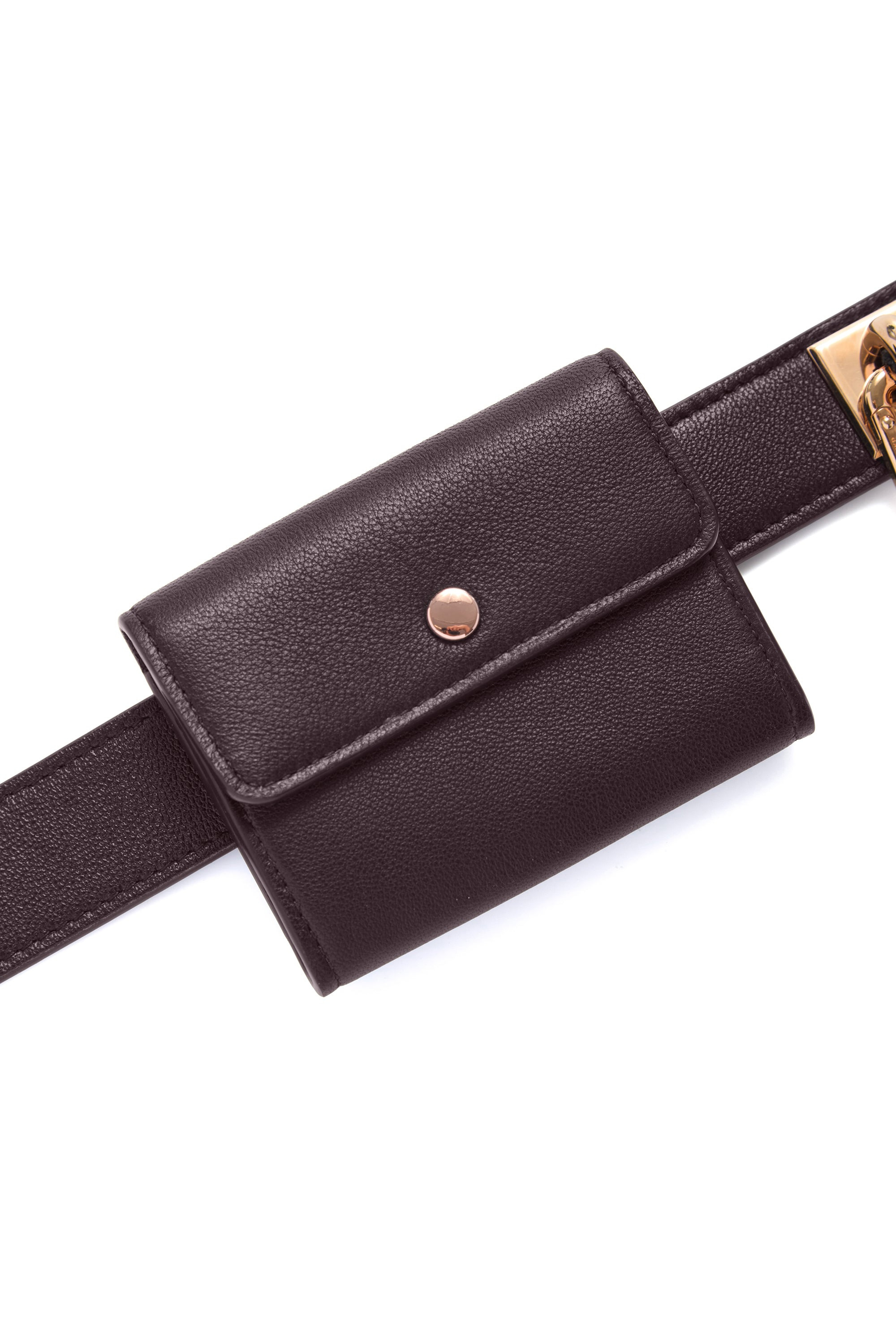 Tool Belt in Bordeaux Nappa Leather - 2