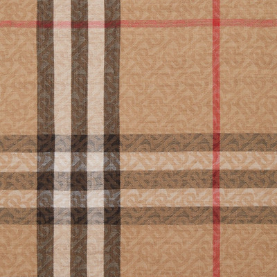 Burberry Lightweight Monogram and Check Wool Silk Scarf outlook