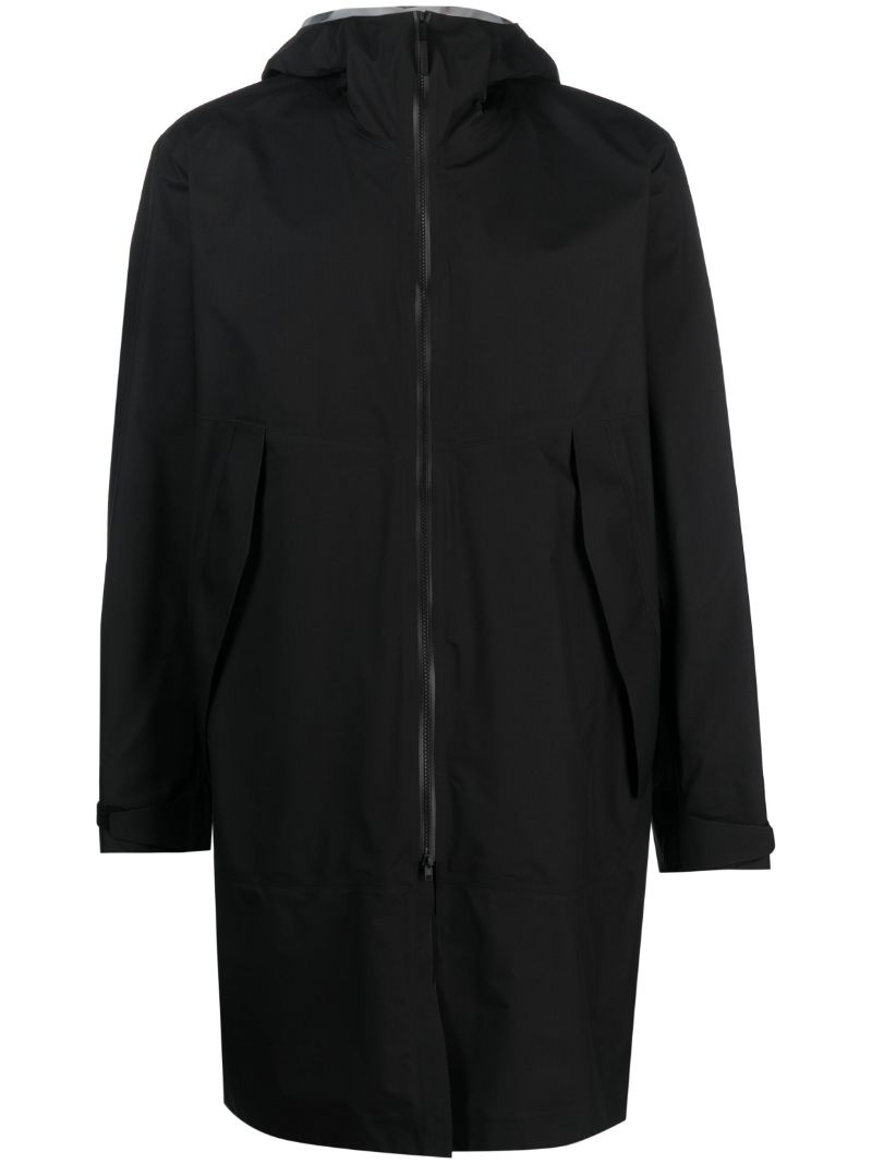 zip-up hooded coat - 1