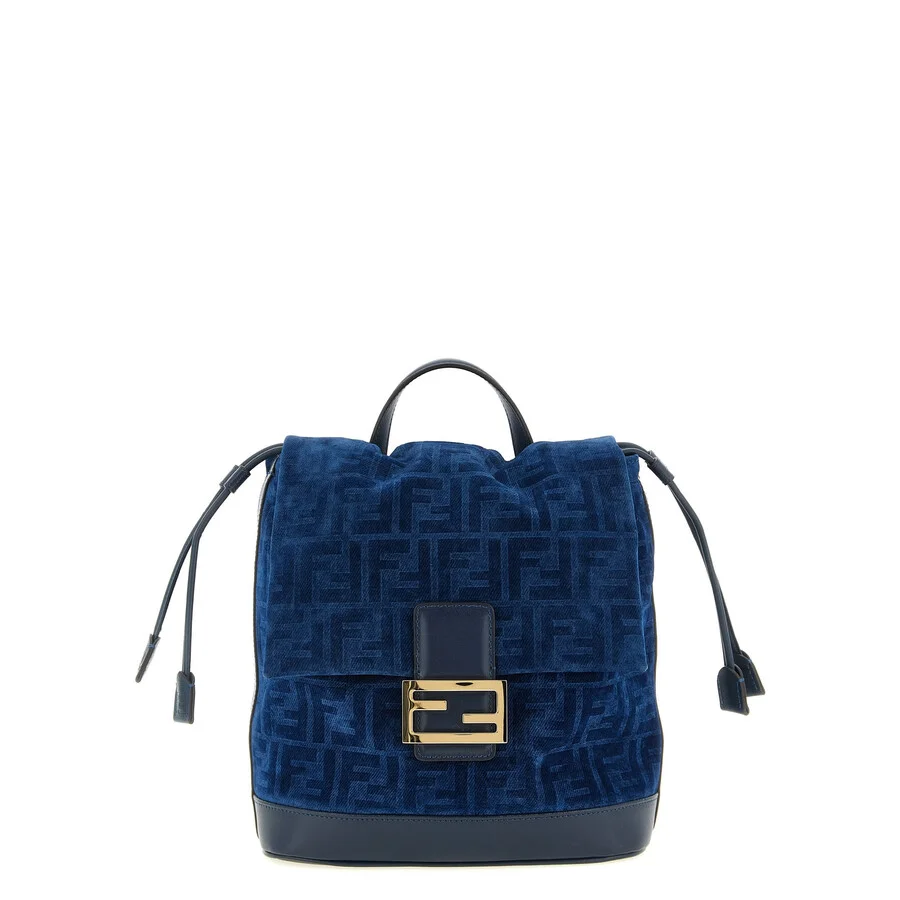 Fendi Ff Flocked Denim Backpack - 1