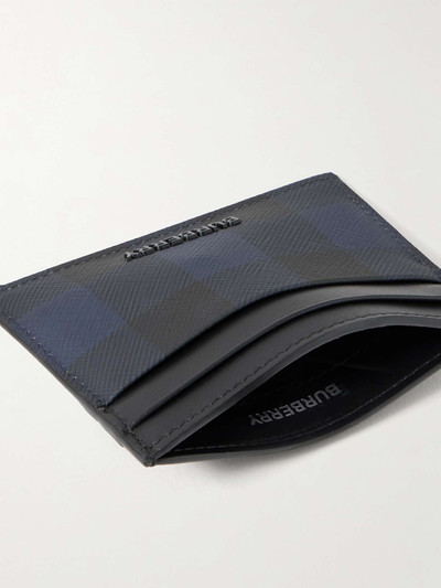 Burberry Leather-Trimmed Checked Coated-Canvas Cardholder outlook