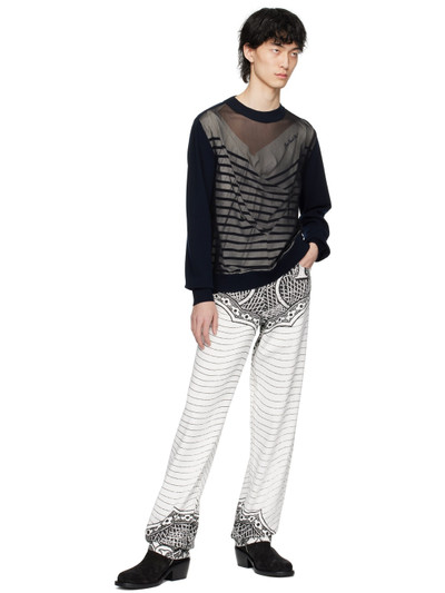 Jean Paul Gaultier Black & White 'The Cartouche' Jeans outlook