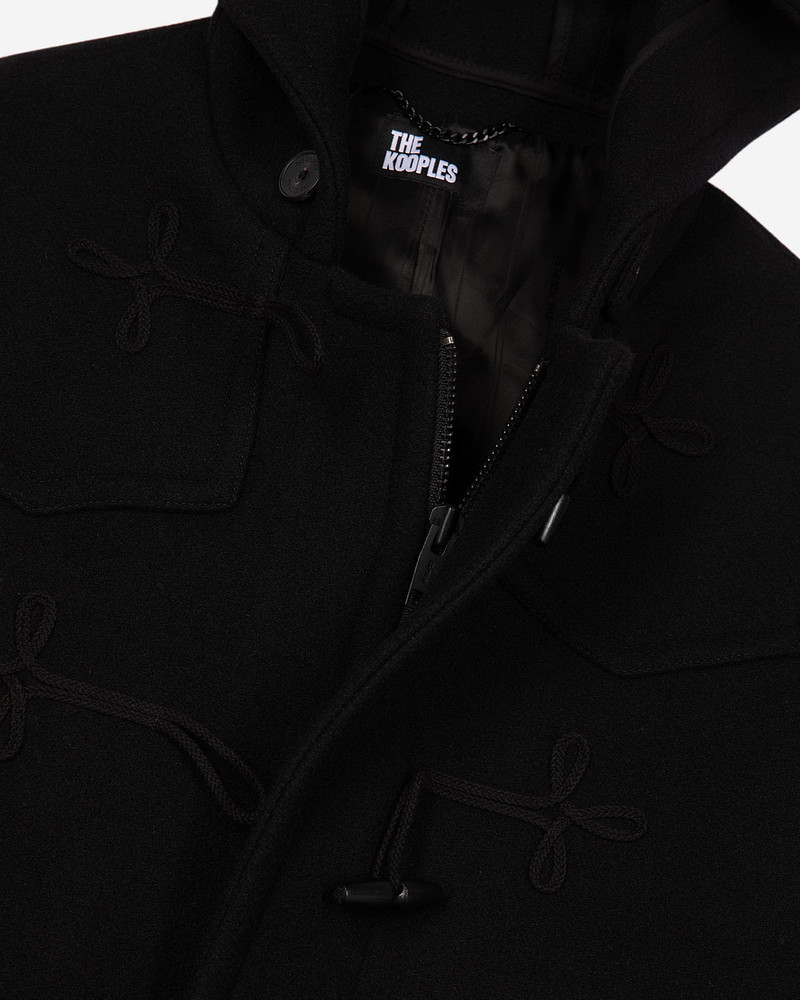LONG BLACK WOOL COAT WITH BRANDENBURG CLOSURE 6