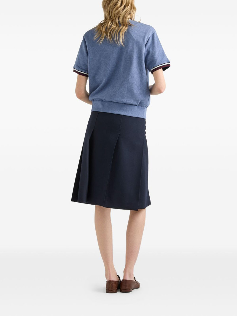 cotton fleece V-neck sweatshirt 3