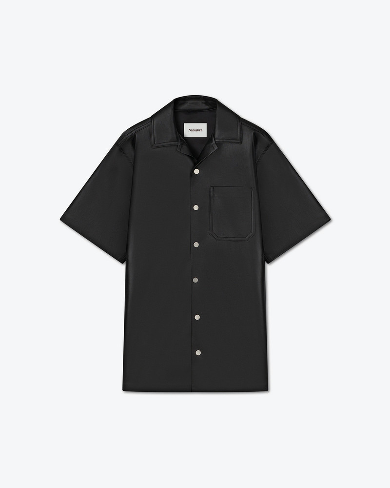 CARRICK - Regenerated leather shirt - Black 1