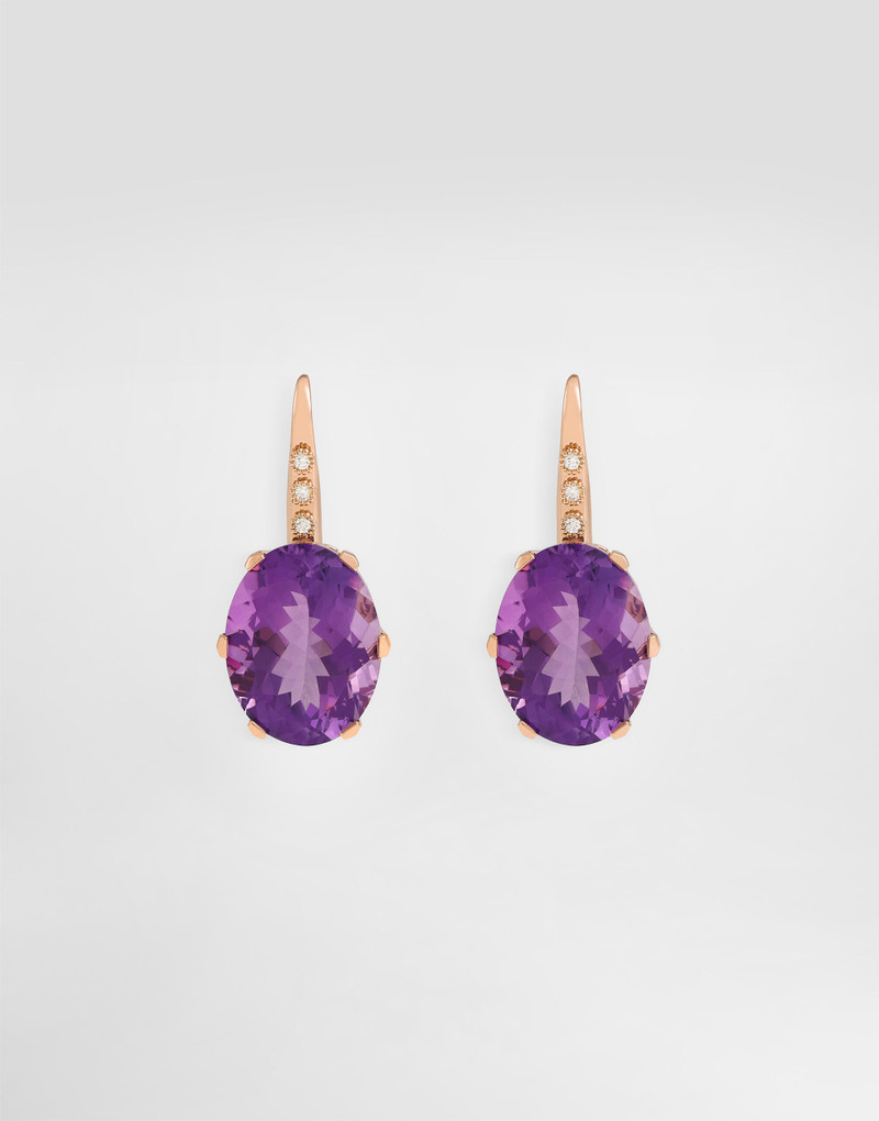 Anna earrings in 18-carat red gold with amethysts and diamonds 1