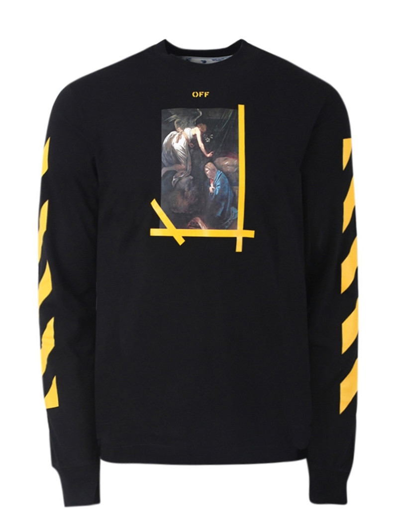Diagonal Arrow Caravaggio Skate Long Sleeve Black And White - 1