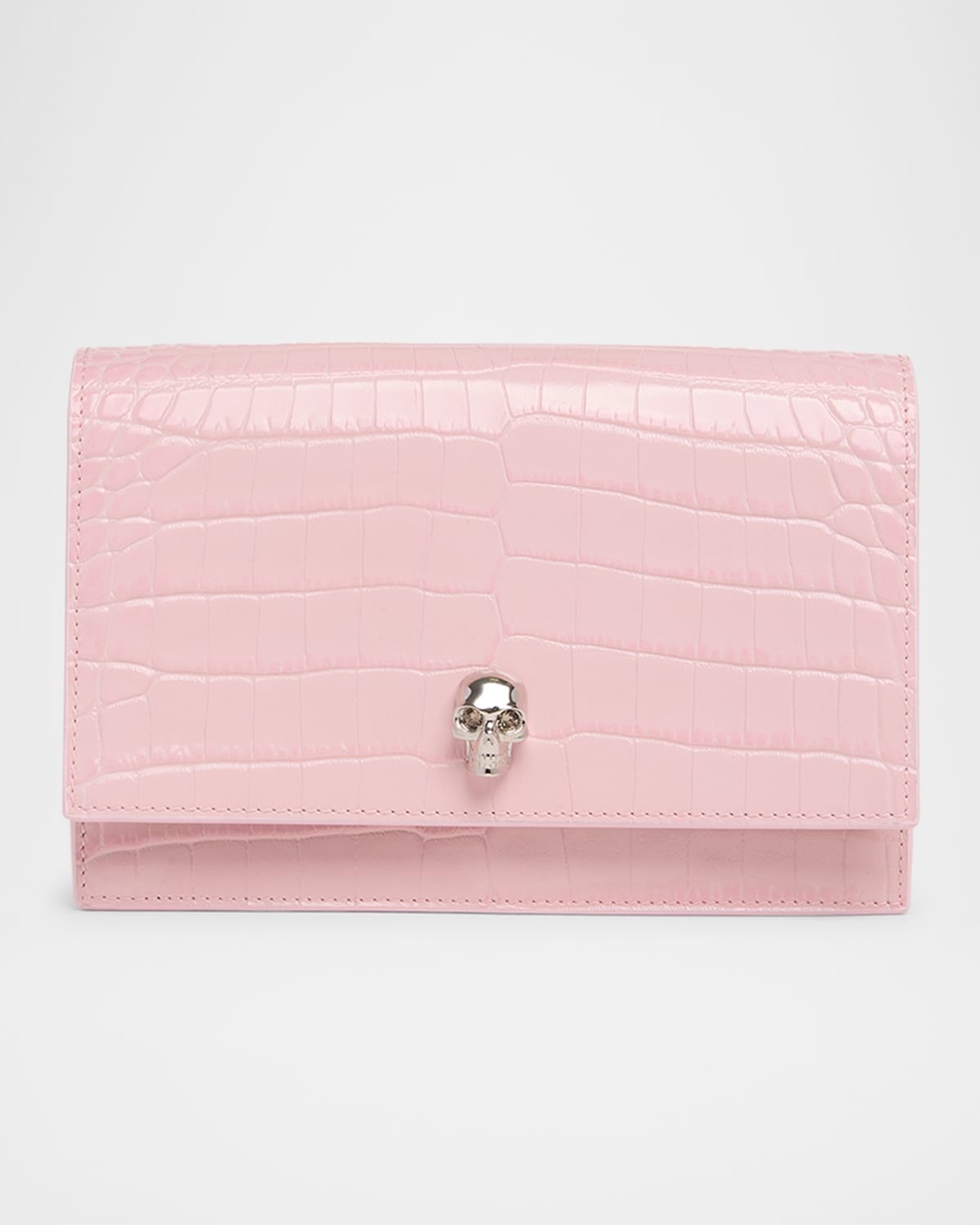 Mini Skull Croc-Embossed Crossbody Bag - 1